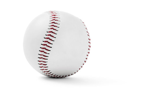 Baseball on white background with clipping path