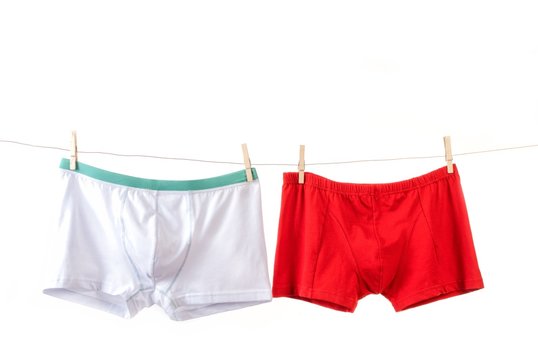 Man's underwear in white and red