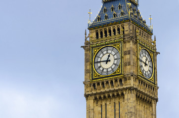 Big Ben London gothic architecture, close up