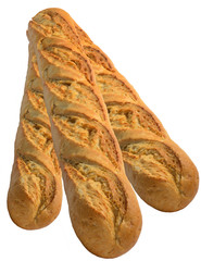 French bread baguettes isolated