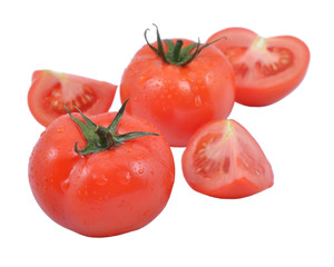 Tomatoes on a white background