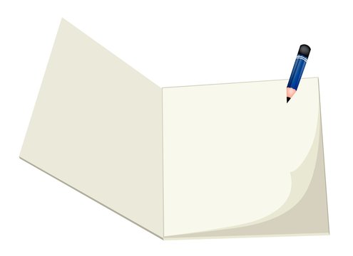 A Pencil Lying on A Blank Sketchbook