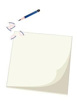 A Blue Pencil Lying on Blank Sketchbook