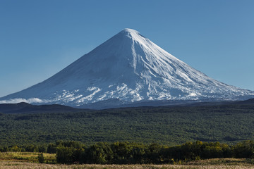 Volcanic landscape of Kamchatka Peninsula: Kluchevskoy Volcano