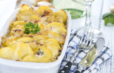 Portion of Potato Gratin