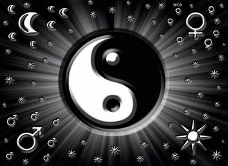 Yin y yang, dualidad, abstracto