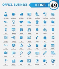 Office and business concept,Blue version,vector