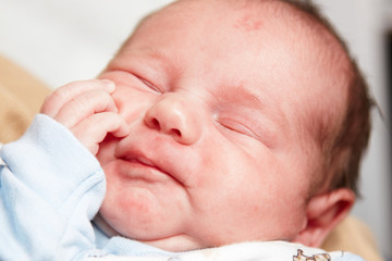 Little newborn baby boy