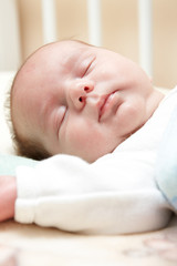 Little newborn baby boy