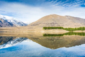 Tuinposter Impressive mountain  reflection in the mountain lake. Southern A © kantae