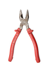 red pliers on white background