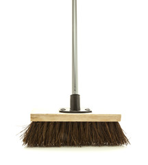 Broom on white background