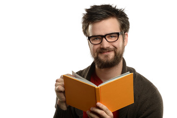 Portrait of Man Reading Book