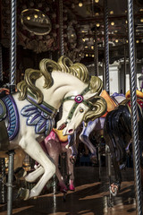 Fototapeta na wymiar carousel horses, Image of the city of Madrid, its characteristic
