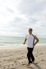 Fototapeta na wymiar Healthy male jogging