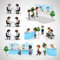 Business Peoples - Isolated On Gray Background