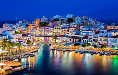 Agios Nikolaos, Crete, Greece - obrazy, fototapety, plakaty