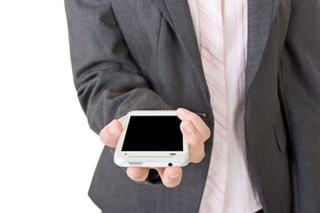 Woman hold a smartphone