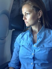 woman in plane