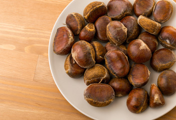 Chestnut on plate