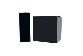 Fototapeta premium black paper box on white