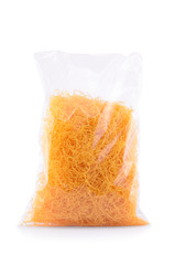 Pack of pasta isolated on a white background