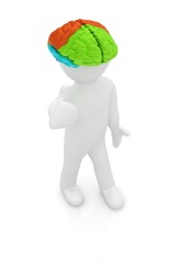 3d people - man with a brain