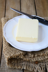 piece of butter on a plate