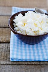cottage cheese in a bowl
