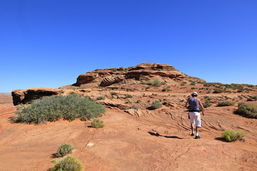 randonneurs au Horse shoe bend, Arizona