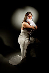 Pensive Woman In White