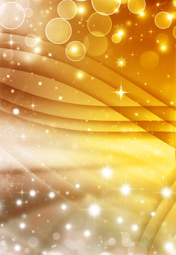 abstract golden bokeh background with cross lines and stars