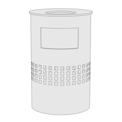 cartoon image of trash bin