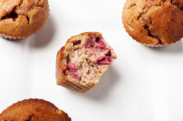 homemade strawberry and orange muffins