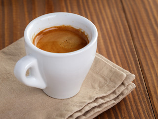 frezshly made cup of double espresso