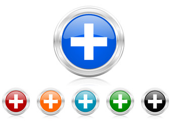 plus icon vector set