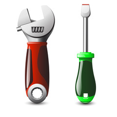 illustration of wrench and screwdriver