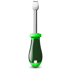 Fototapeta premium illustration of green steel screwdriver