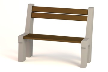 realistic 3d render of bench