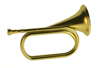 Obraz na płótnie Canvas realistic 3d render of brass trumpet