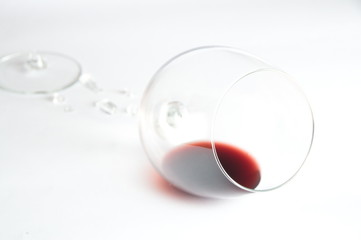 Red wine in broken glass