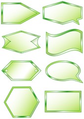 Set of green labels for your text, vector format