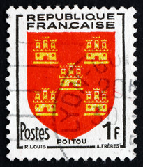 Postage stamp France 1953 Arms of Poitou