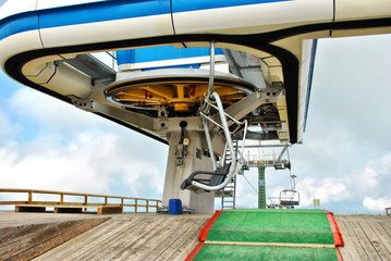 Cable car station in Dolomite, Italy