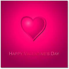 Pink Happy Valentine’s Day Card with heart