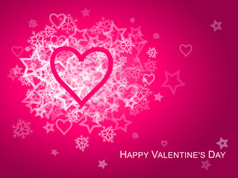 Pink Happy Valentine’s Day Card with heart