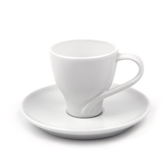 cup with saucer on the white