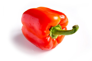 red pepper over white background