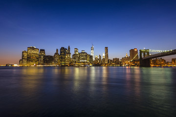 Fototapeta na wymiar Manhattan skyline and Brooklyn bridge. New York City. USA.