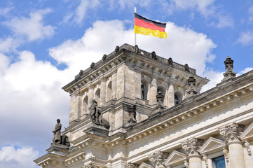 Fototapeta na wymiar The Reichstag building in Berlin: German parliament